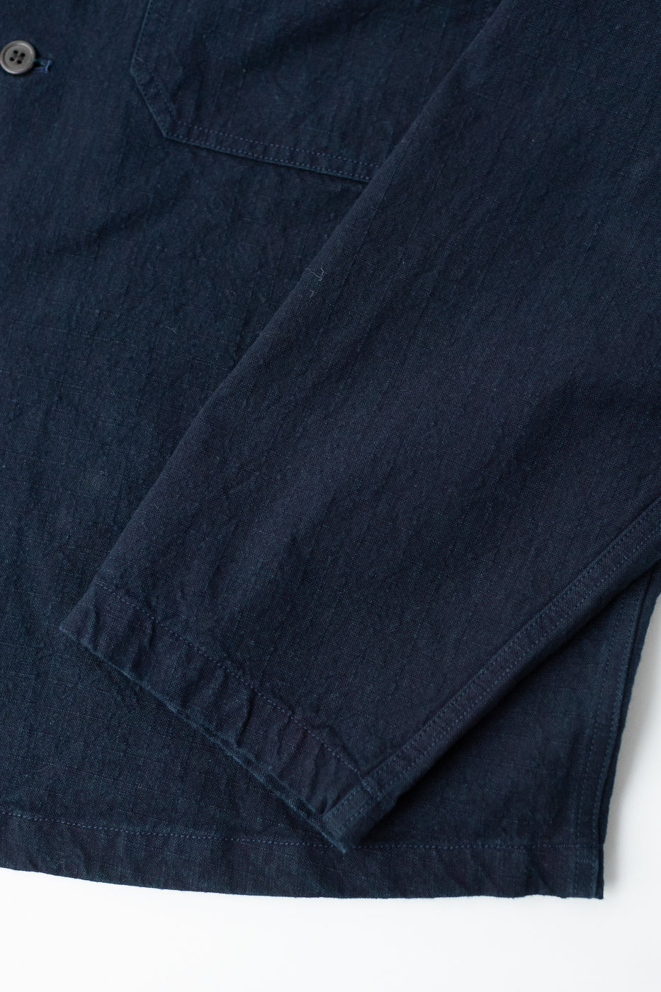 SJAS24-ARW - Cotton Ripstop "Kokiran" Military Shirt - Natural Indigo x Indigo - Image 4