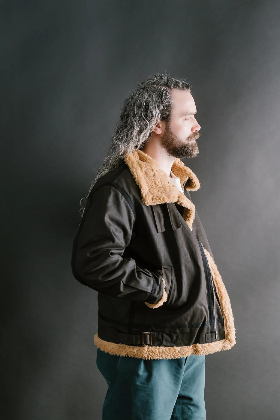 SJBJ24 - Waxed Heavy Duck B-3 Bomber Jacket - Black - Image 11