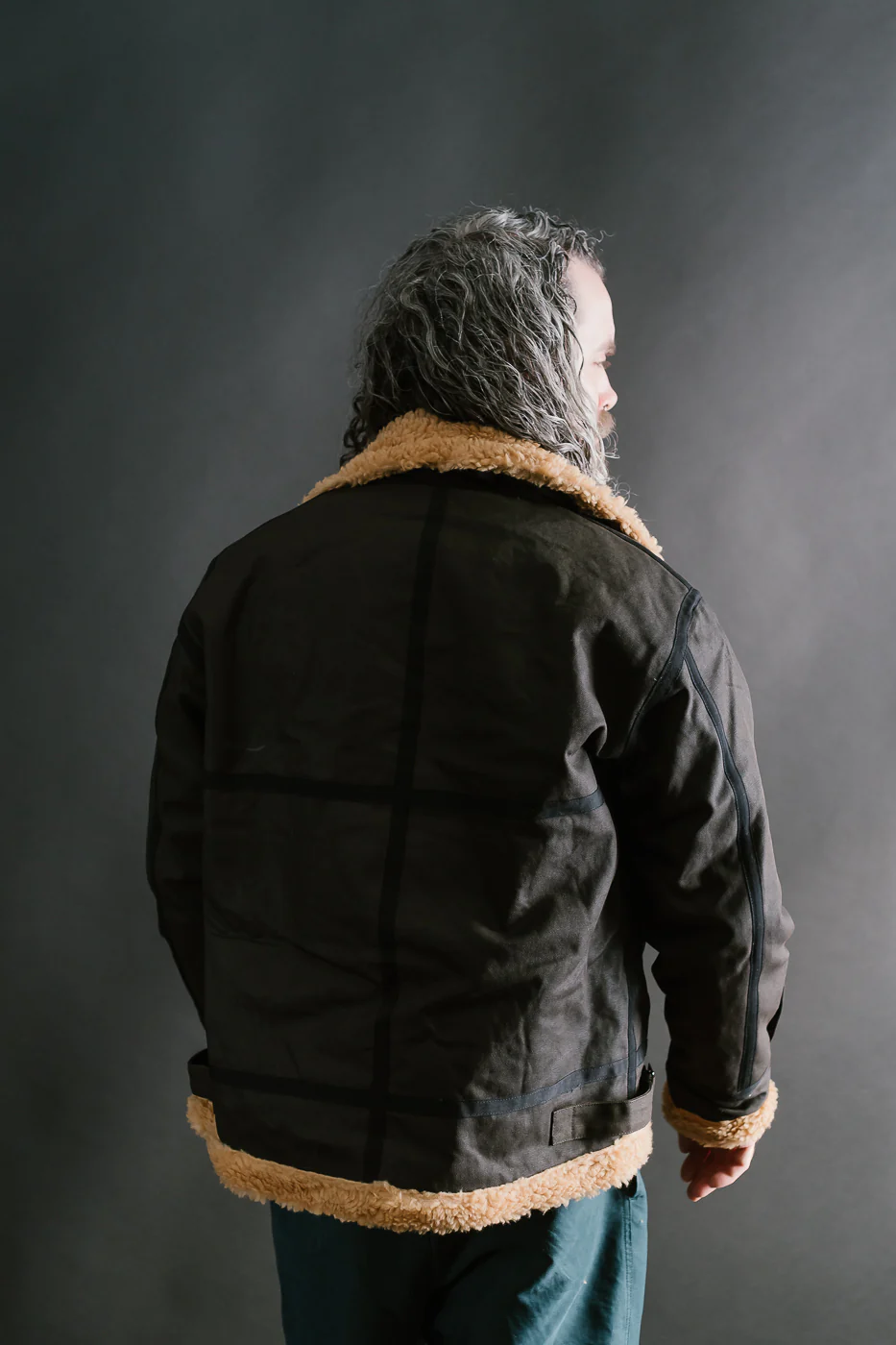SJBJ24 - Waxed Heavy Duck B-3 Bomber Jacket - Black - Image 12