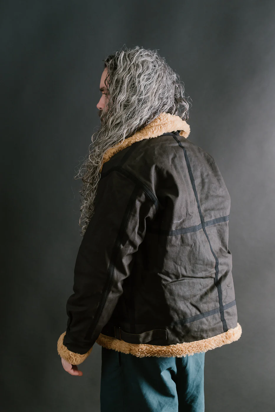 SJBJ24 - Waxed Heavy Duck B-3 Bomber Jacket - Black - Image 13
