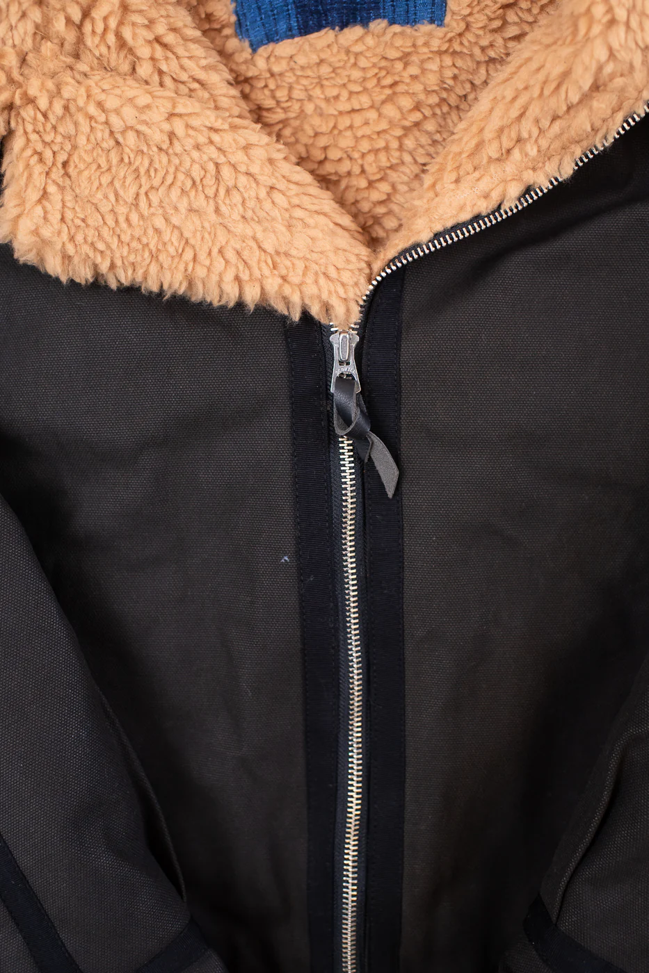 SJBJ24 - Waxed Heavy Duck B-3 Bomber Jacket - Black - Image 3