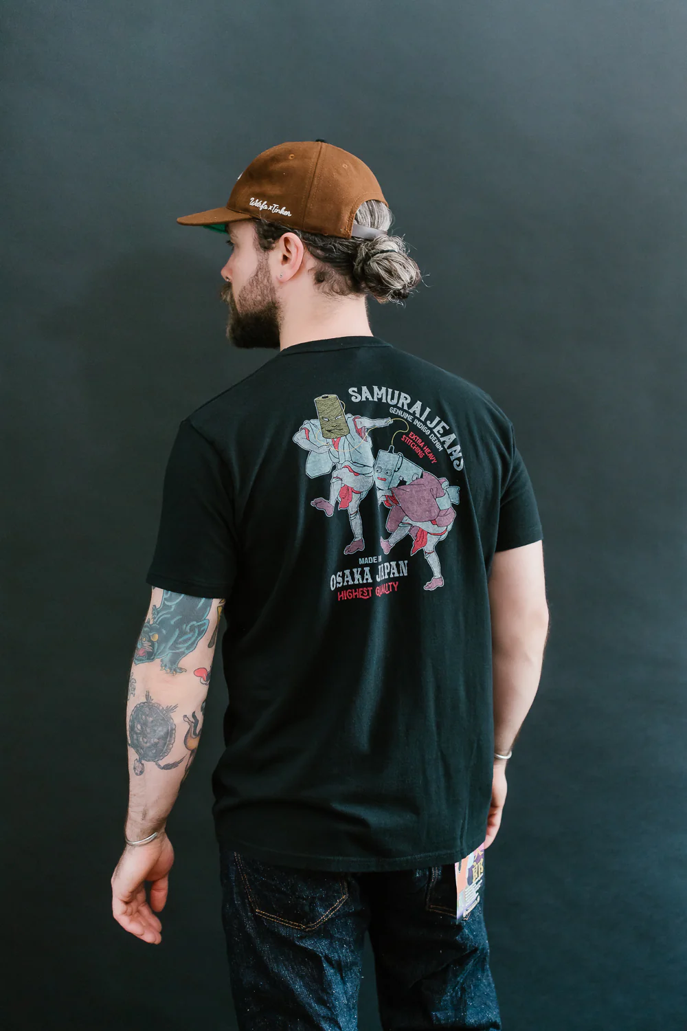SJST24-105 - "Aged Cotton" Inlay Printed Tee - Black - Image 15