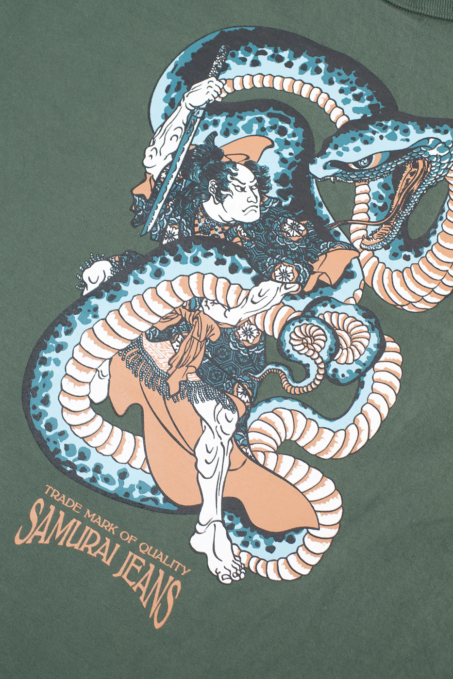 SJST25-102L - "Snake Slayer" Heavyweight T-Shirt  - Moss Green - Image 2