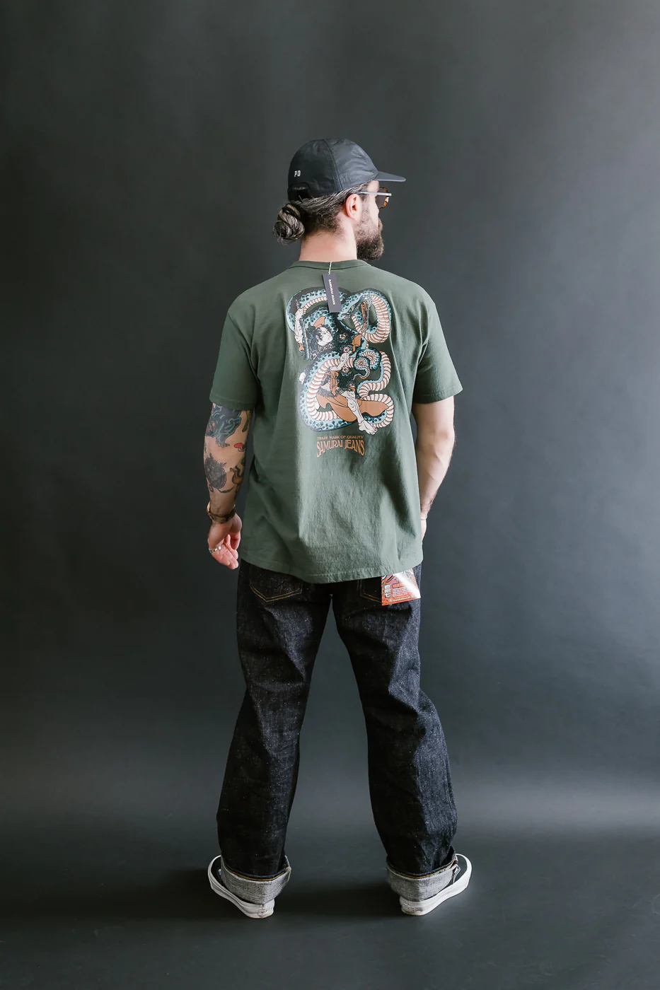 SJST25-102L - "Snake Slayer" Heavyweight T-Shirt  - Moss Green - Image 9