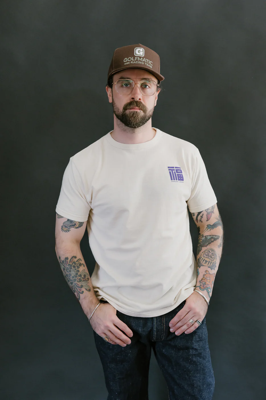 SJST25-105 - "Daikoku-Ebisu" Inlay Loopwheel T-Shirt - Ivory - Image 10