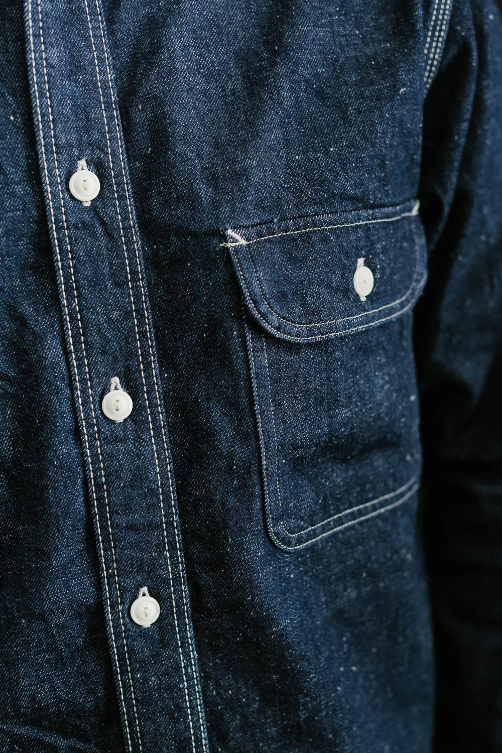 SJWS-SC01W - 10oz "Samurai Cotton" Denim Work Shirt - Indigo - Image 15