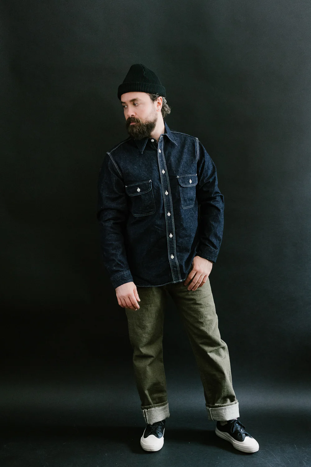 SJWS-SC01W - 10oz "Samurai Cotton" Denim Work Shirt - Indigo - Image 7