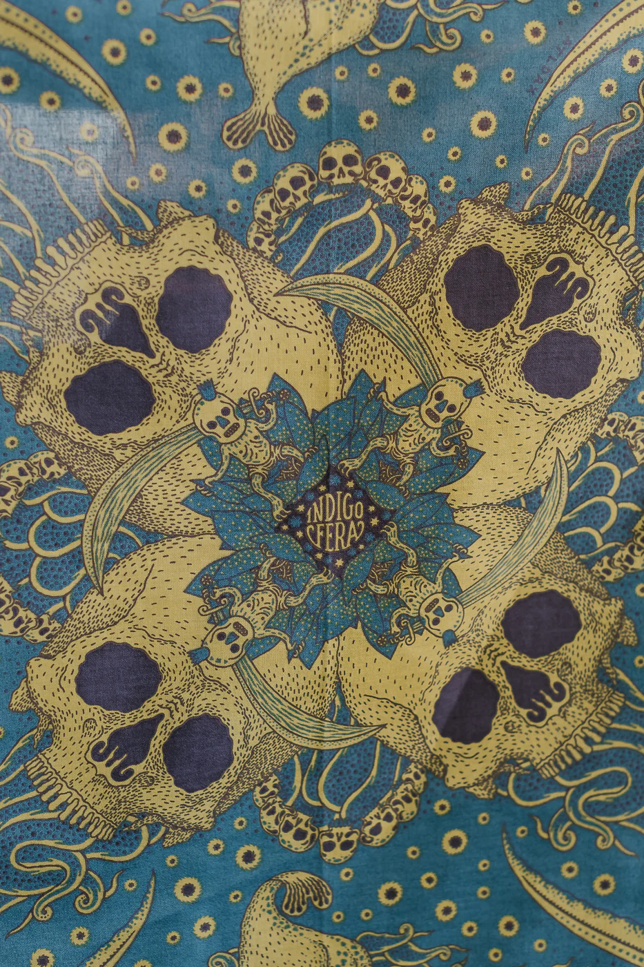 Skull Bandana - Blue, Yellow - Image 4
