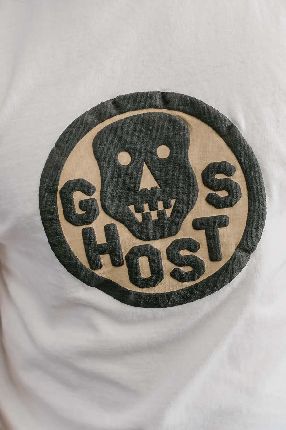 "Slub Jersey" Flocky Ghosts Print Tee - Off White - Image 15