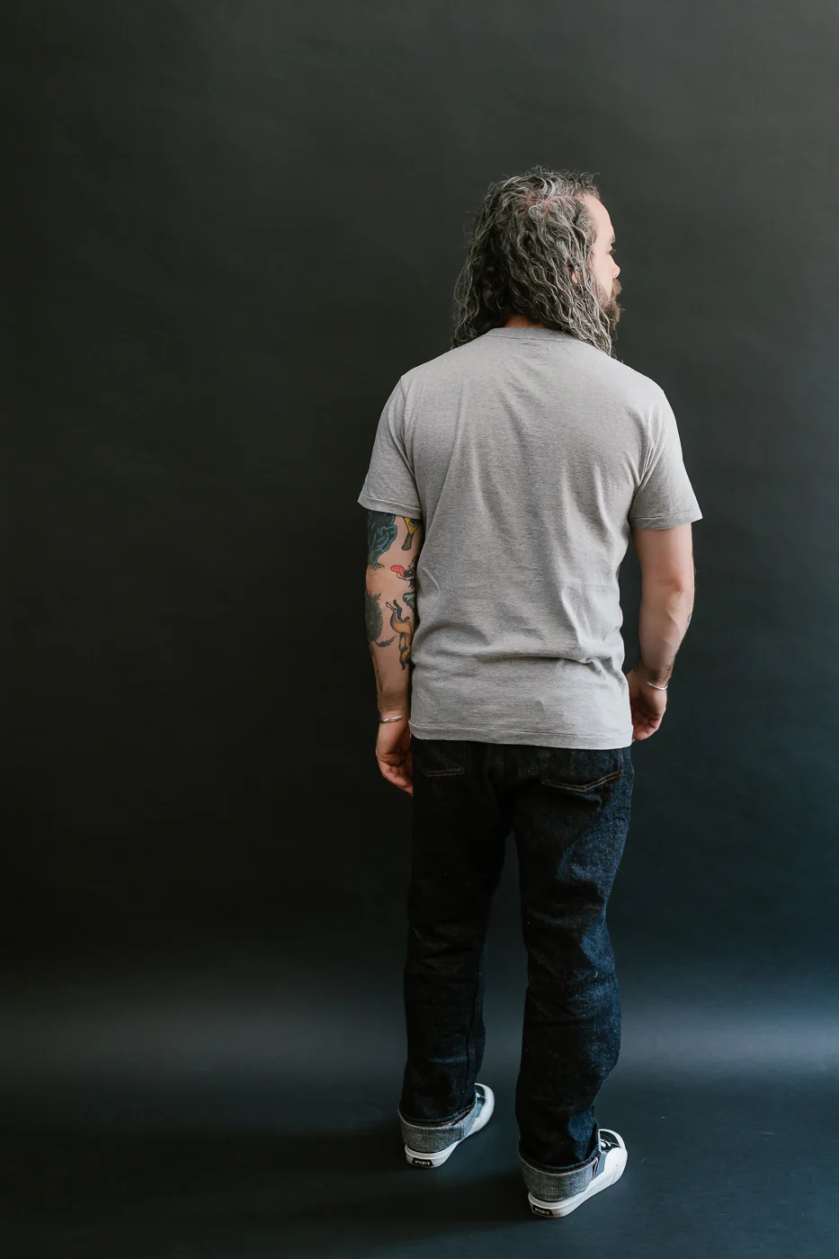 "Slub Jersey" Flocky Ghosts Print Tee - Heather Grey - Image 8