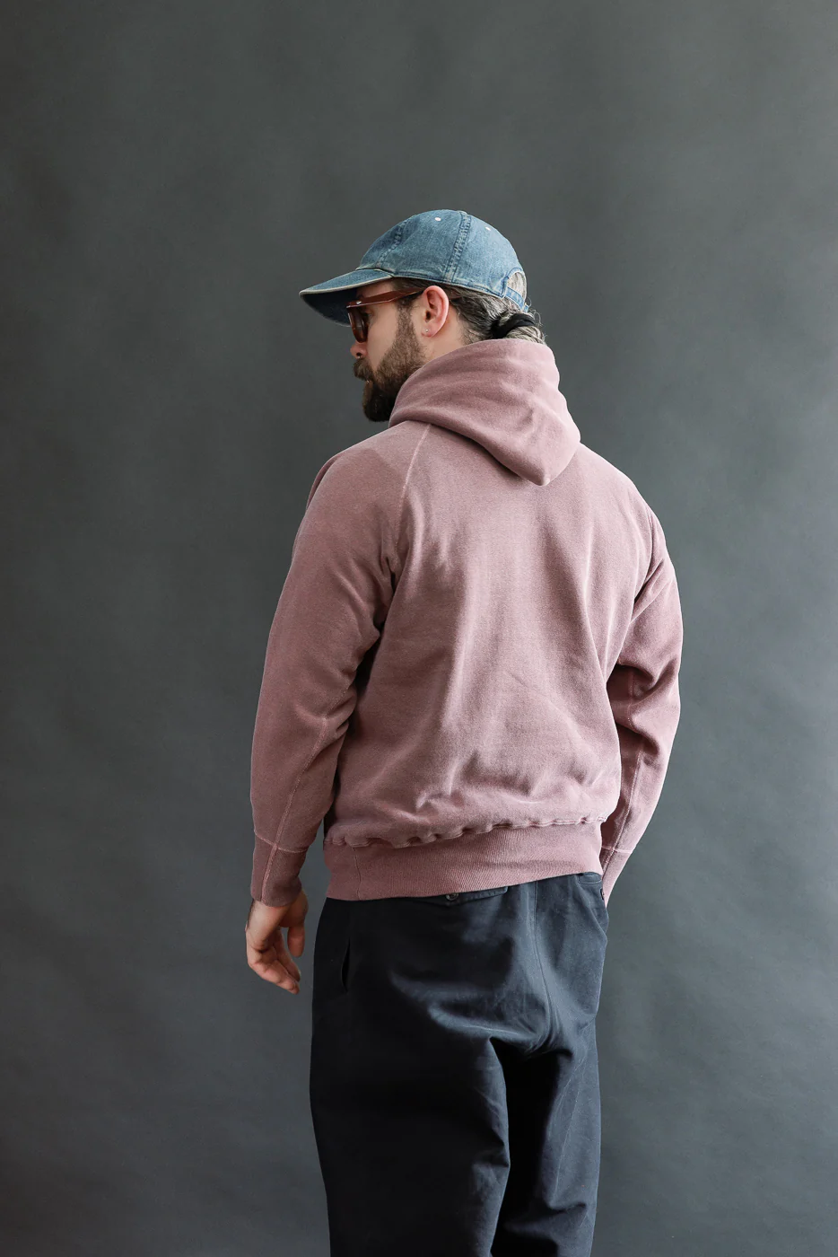 "Smile" Faded Print Sweat Hoodie - PD Bordeaux - Image 11