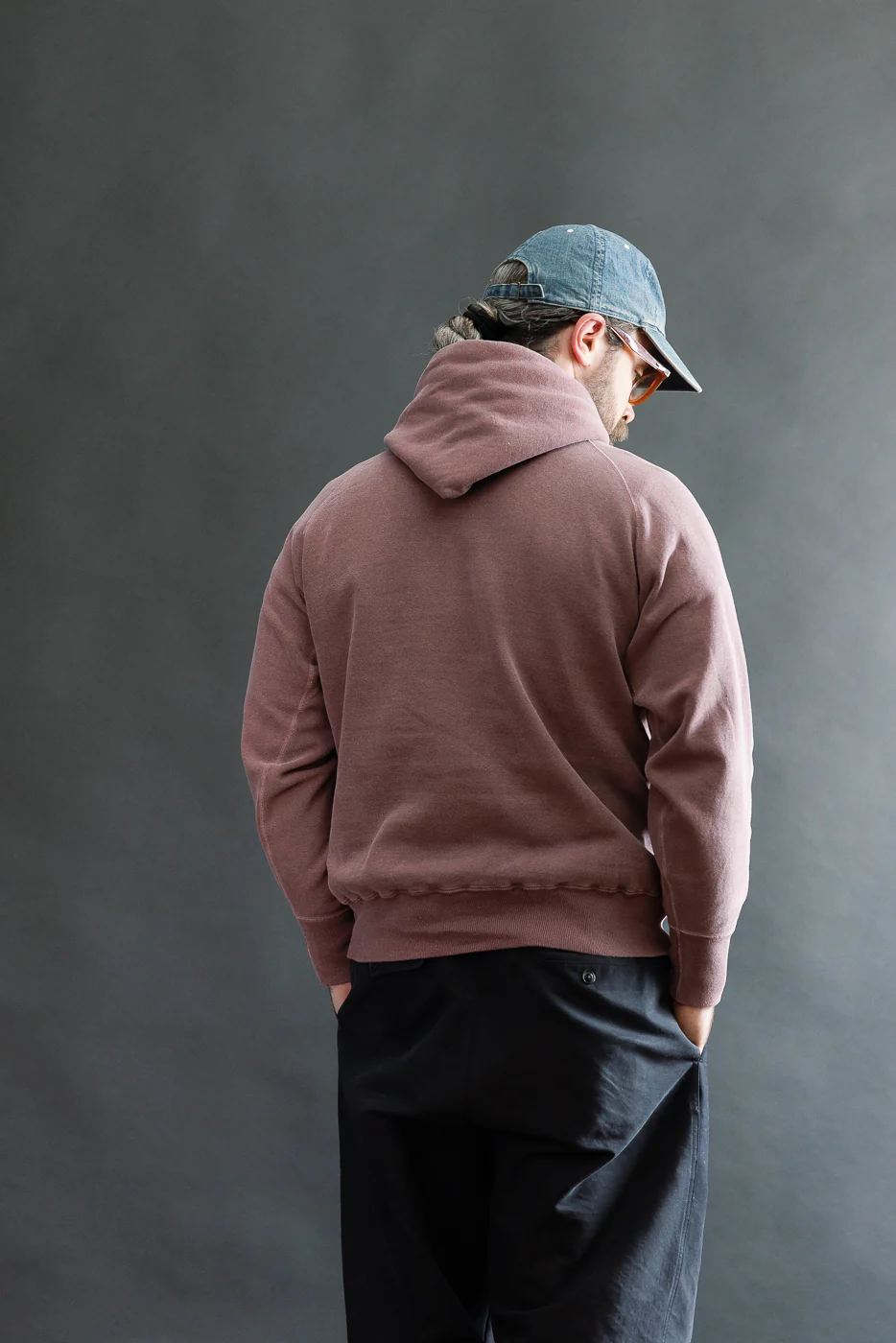 "Smile" Faded Print Sweat Hoodie - PD Bordeaux - Image 12
