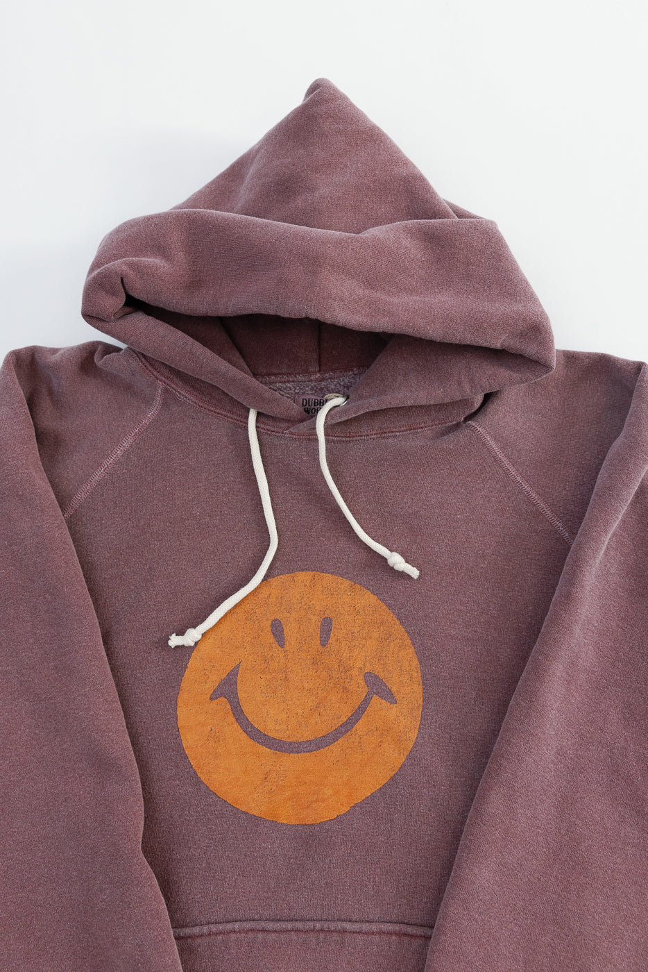 "Smile" Faded Print Sweat Hoodie - PD Bordeaux - Image 2