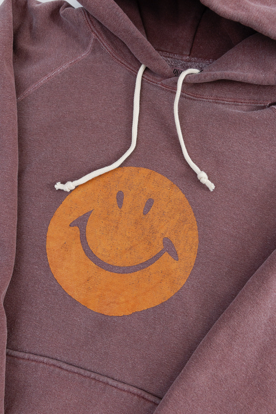 "Smile" Faded Print Sweat Hoodie - PD Bordeaux - Image 3