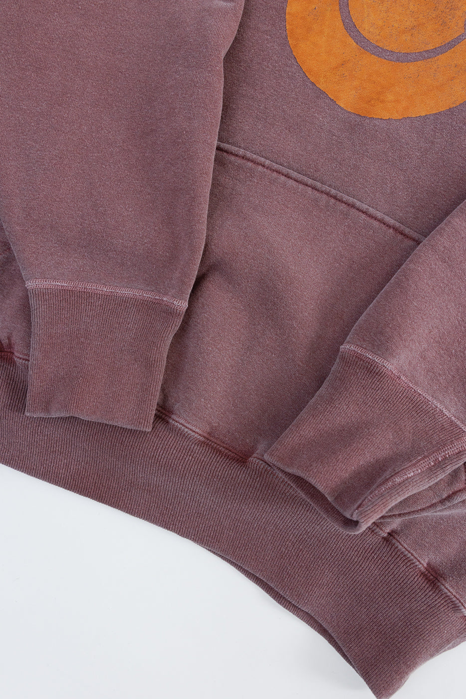 "Smile" Faded Print Sweat Hoodie - PD Bordeaux - Image 4