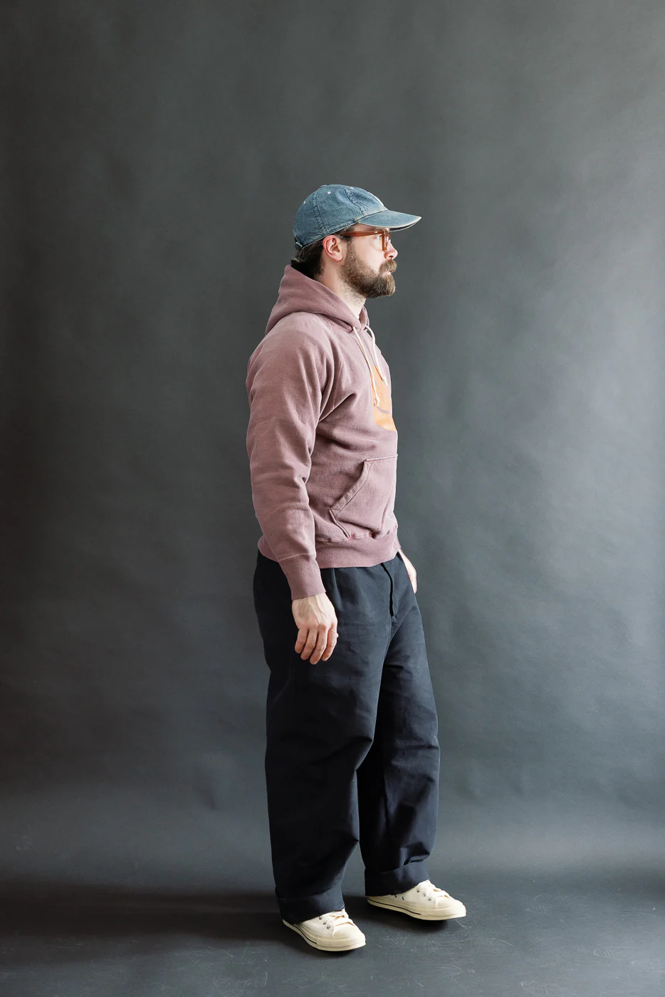 "Smile" Faded Print Sweat Hoodie - PD Bordeaux - Image 7