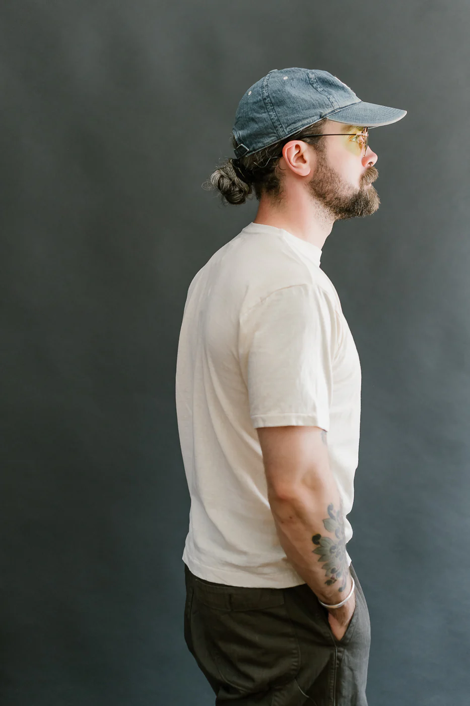 "Smile" Pigment Dyed Printed Tee - Cream - Image 10