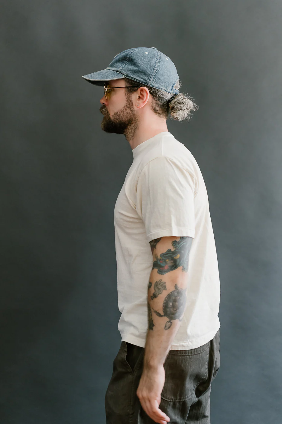 "Smile" Pigment Dyed Printed Tee - Cream - Image 12