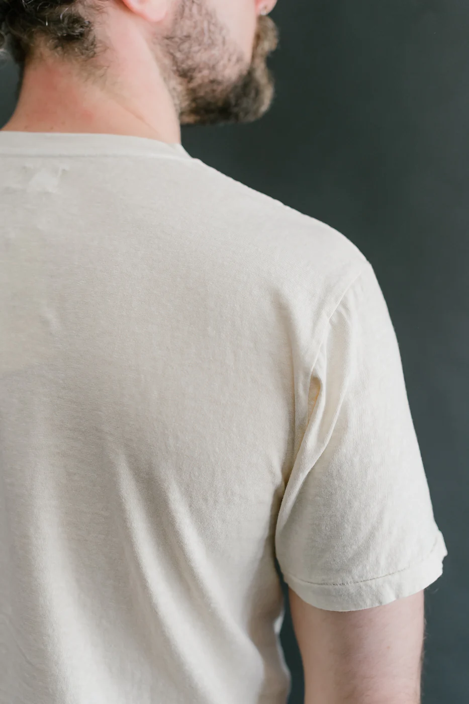 "Smile" Pigment Dyed Printed Tee - Cream - Image 17