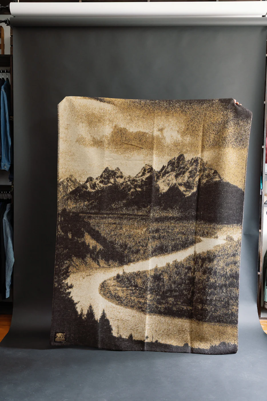 Snake River Blanket - Beige, Black - Image 5