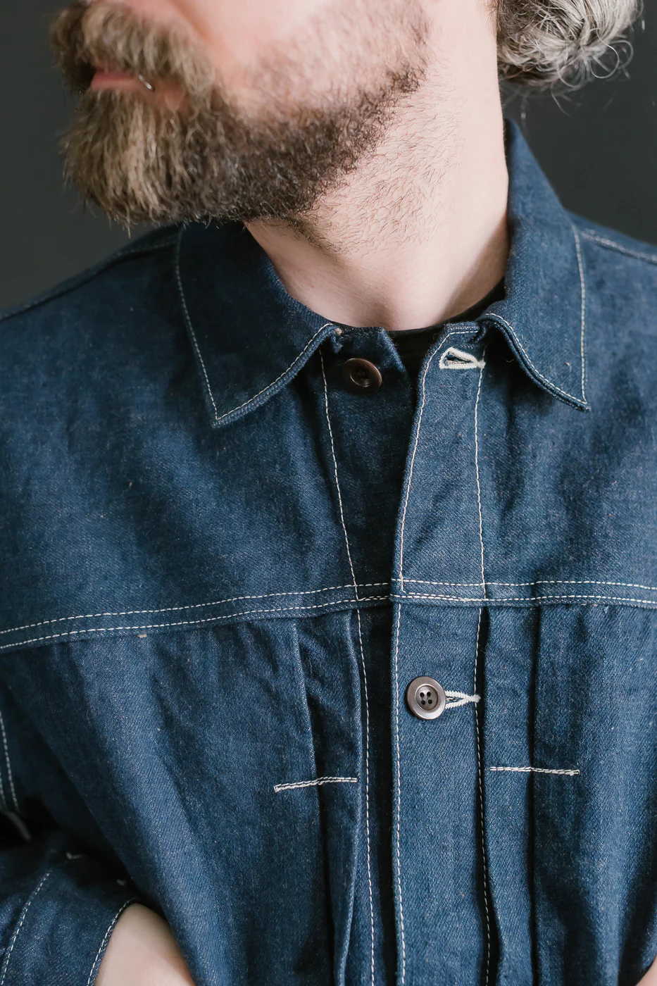 SP-114 - 15oz Foxfibre® "Earth Denim" 45th Anniversary Selvedge - Jean Jacket - Image 19
