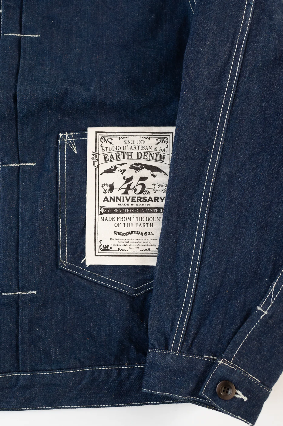 SP-114 - 15oz Foxfibre® "Earth Denim" 45th Anniversary Selvedge - Jean Jacket - Image 4