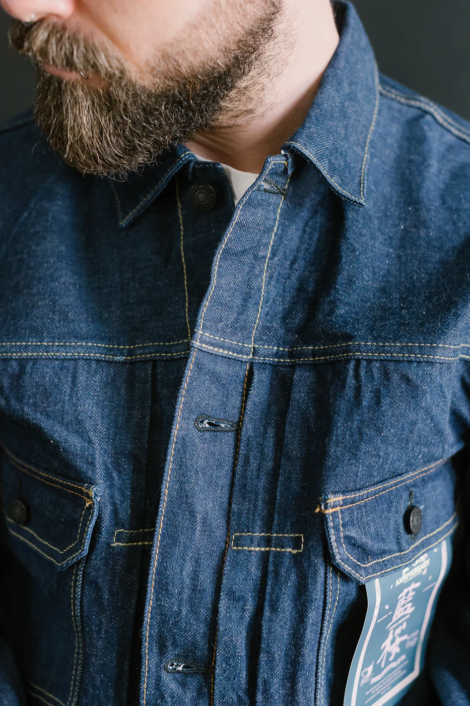 SP-116 - 45th Anniversary "Ai Sa" Type II Selvedge Jacket - Natural Indigo, Sakura - Image 18