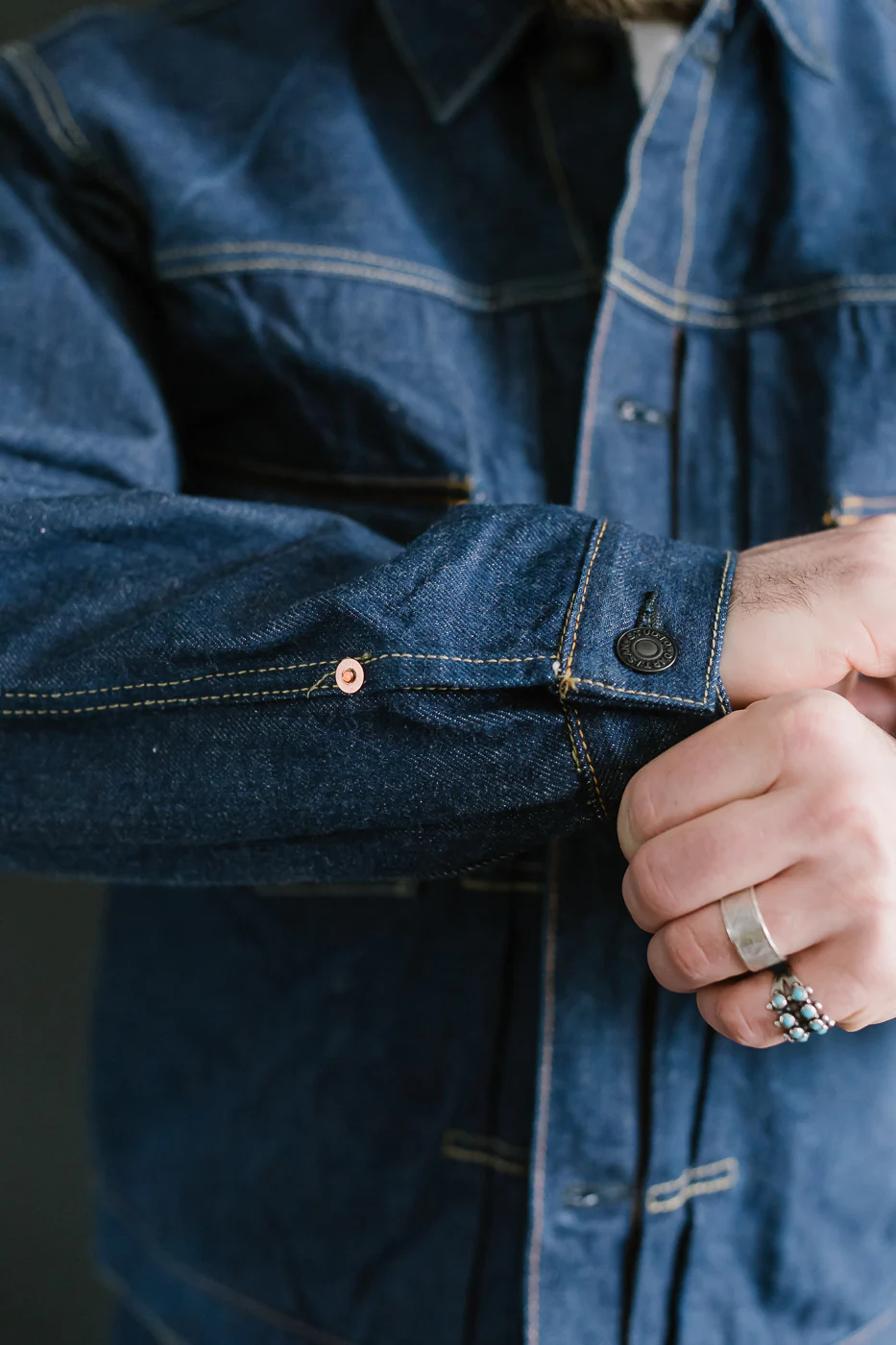 SP-116 - 45th Anniversary "Ai Sa" Type II Selvedge Jacket - Natural Indigo, Sakura - Image 19