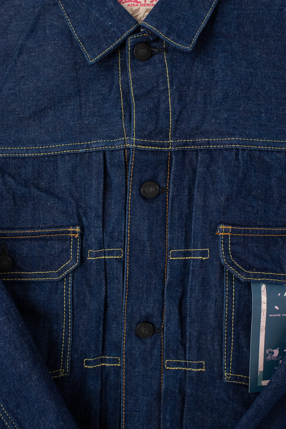 SP-116 - 45th Anniversary "Ai Sa" Type II Selvedge Jacket - Natural Indigo, Sakura - Image 3
