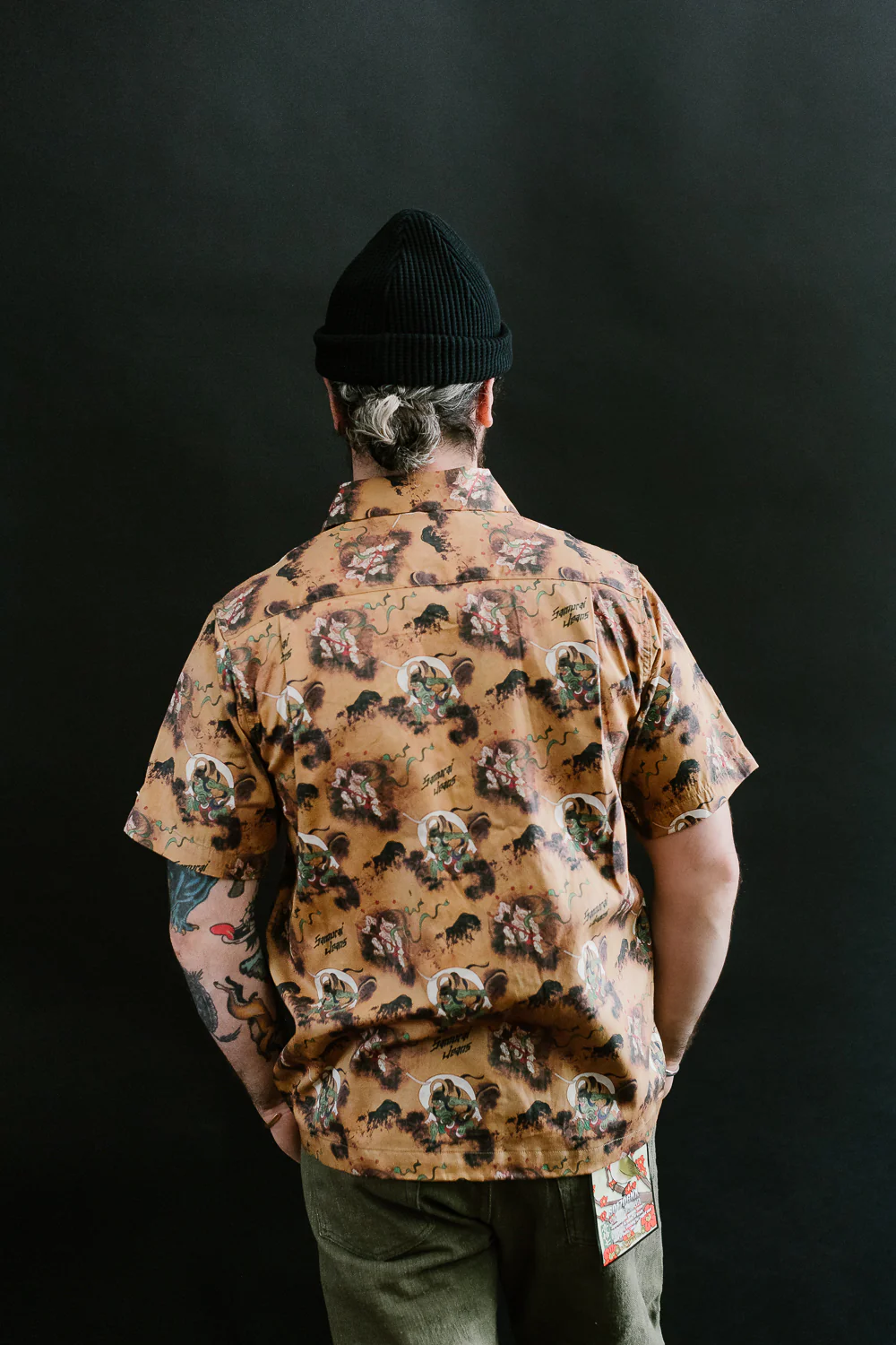 SSA23-FR - "Fujin Raijin" Aloha Shirt - Beige - Image 11