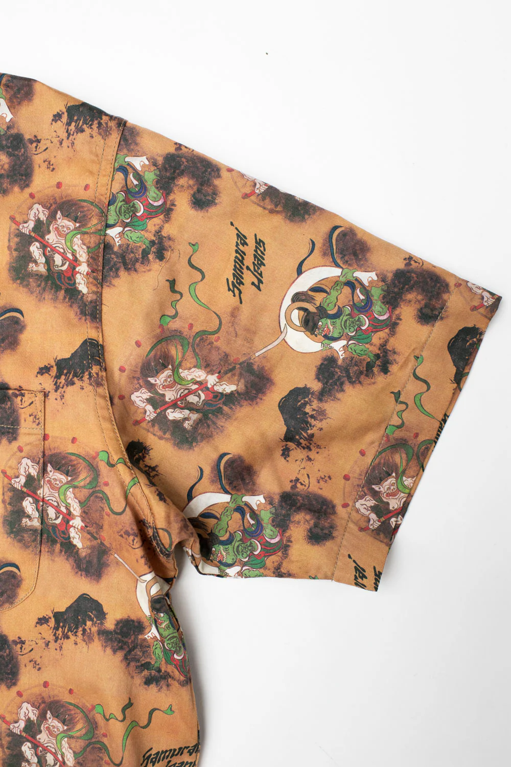 SSA23-FR - "Fujin Raijin" Aloha Shirt - Beige - Image 4