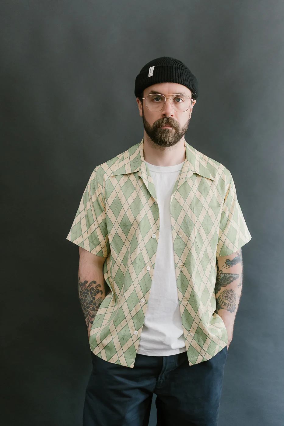 SSA25-01 - "Narahira" Snake Pattern Shirt - Green - Image 15