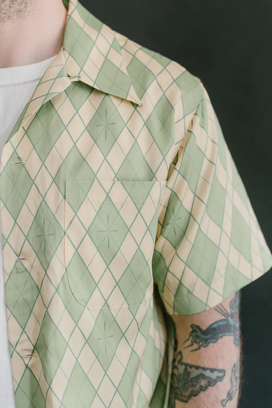 SSA25-01 - "Narahira" Snake Pattern Shirt - Green - Image 18