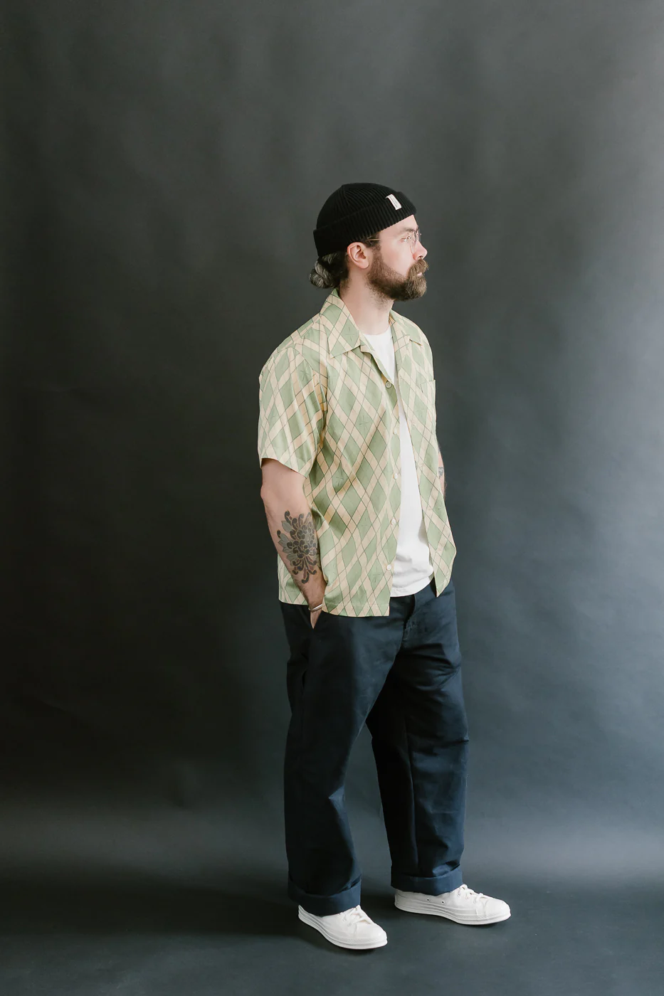 SSA25-01 - "Narahira" Snake Pattern Shirt - Green - Image 7