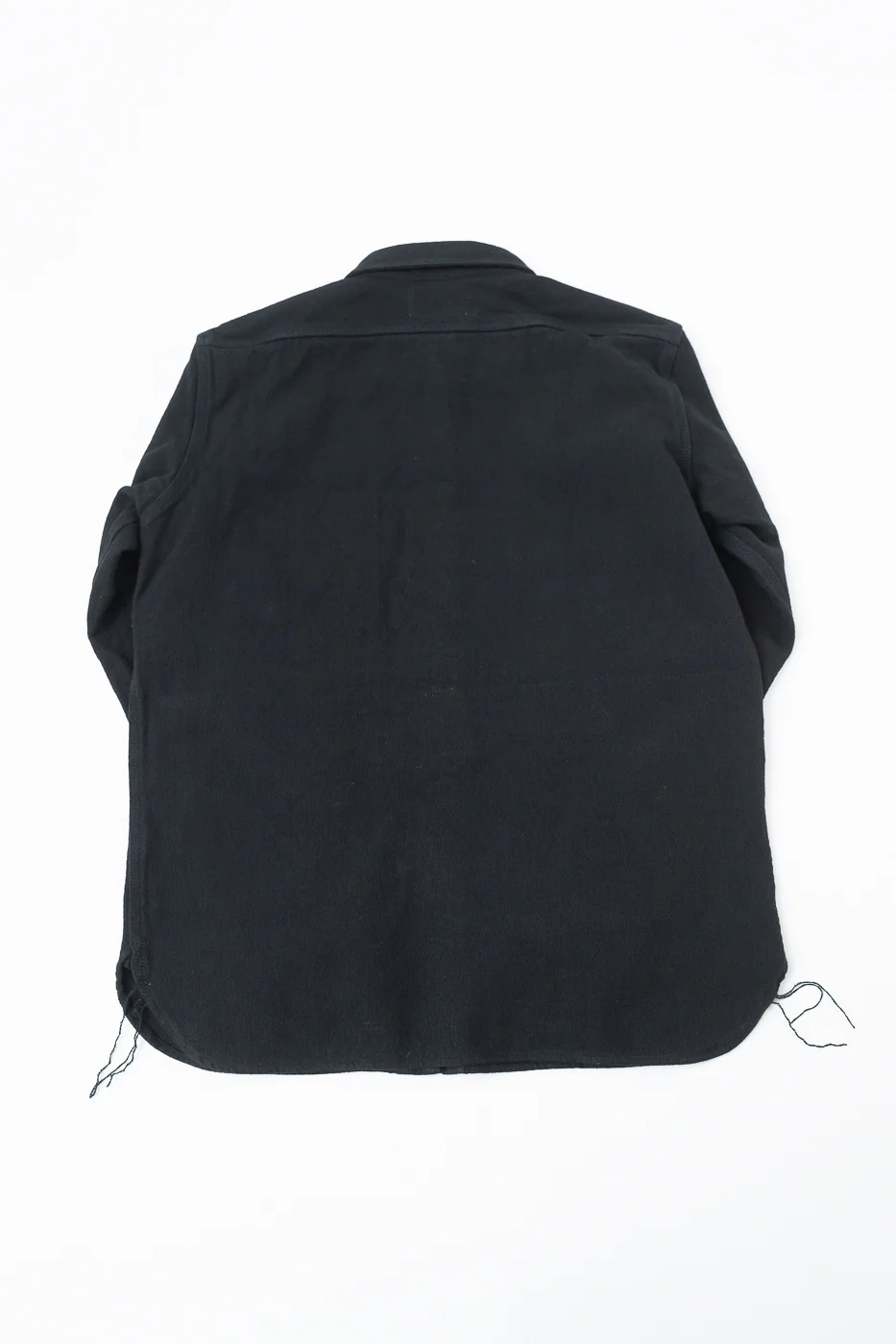SSN24-01W - Overdyed Sashiko Flannel Work Shirt - Black - Image 7