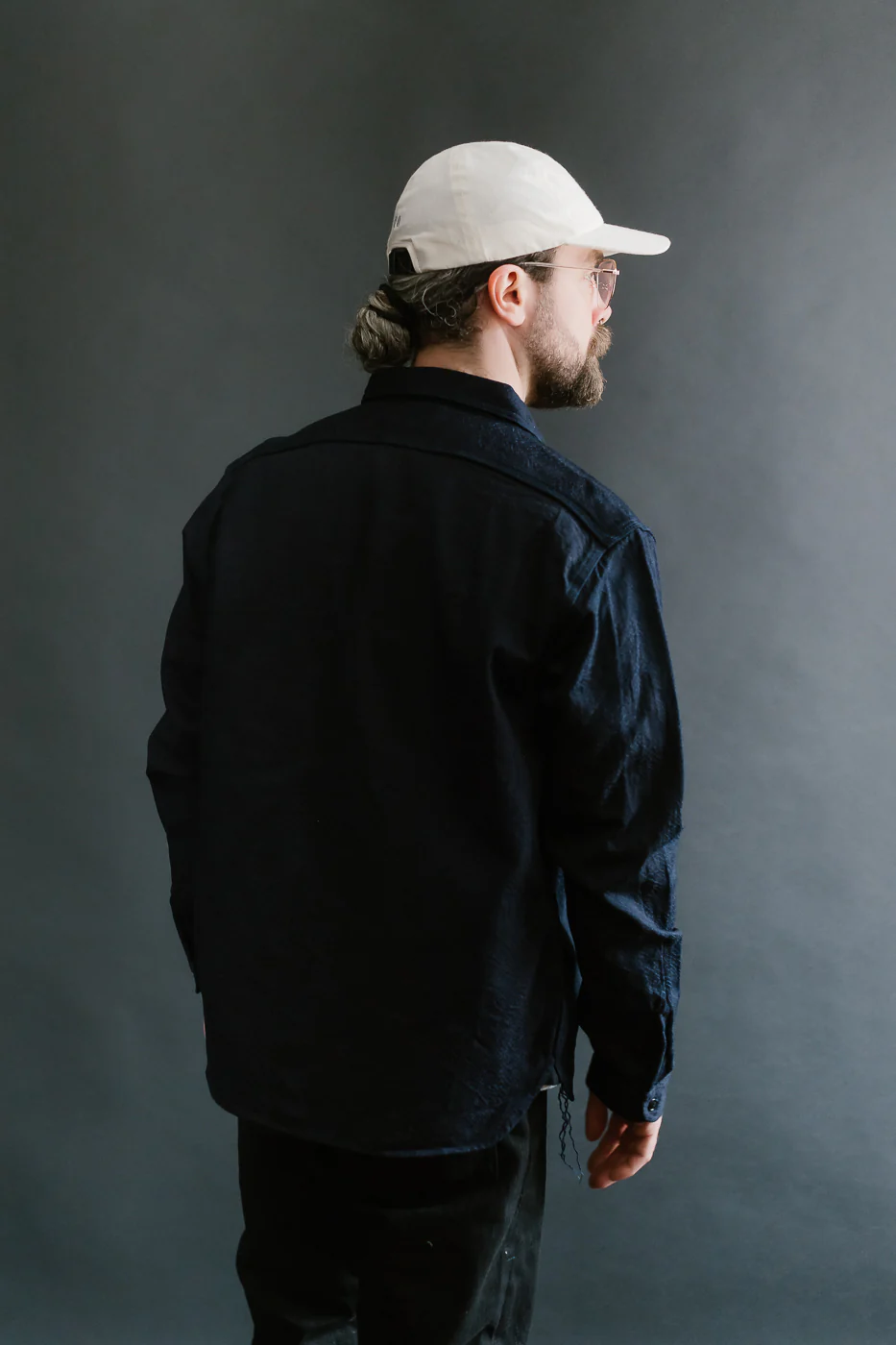 SSN25-01W - Snake Jacquard Work Shirt - Indigo - Image 13