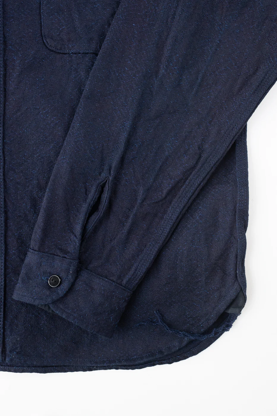 SSN25-01W - Snake Jacquard Work Shirt - Indigo - Image 5