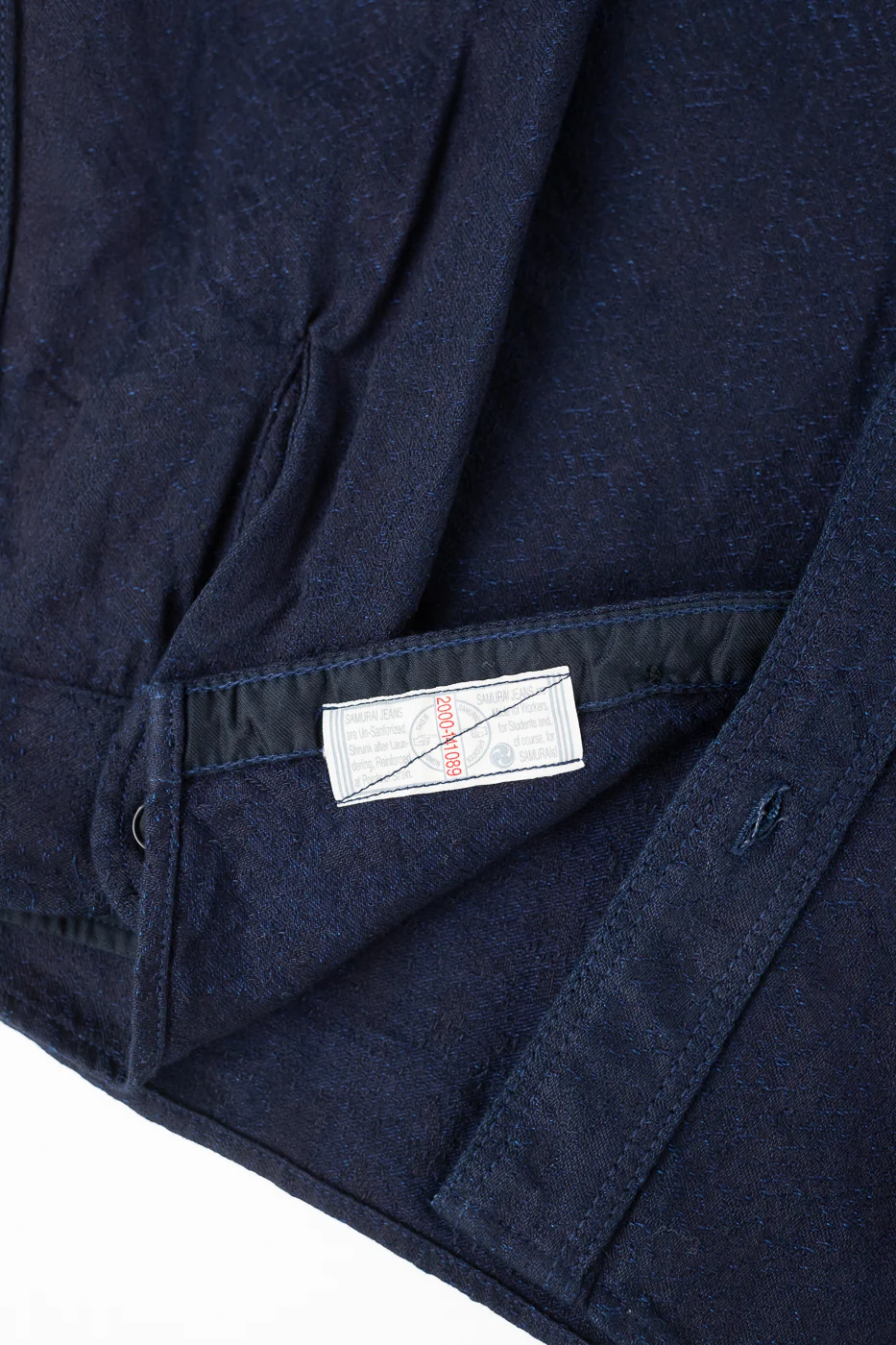 SSN25-01W - Snake Jacquard Work Shirt - Indigo - Image 6