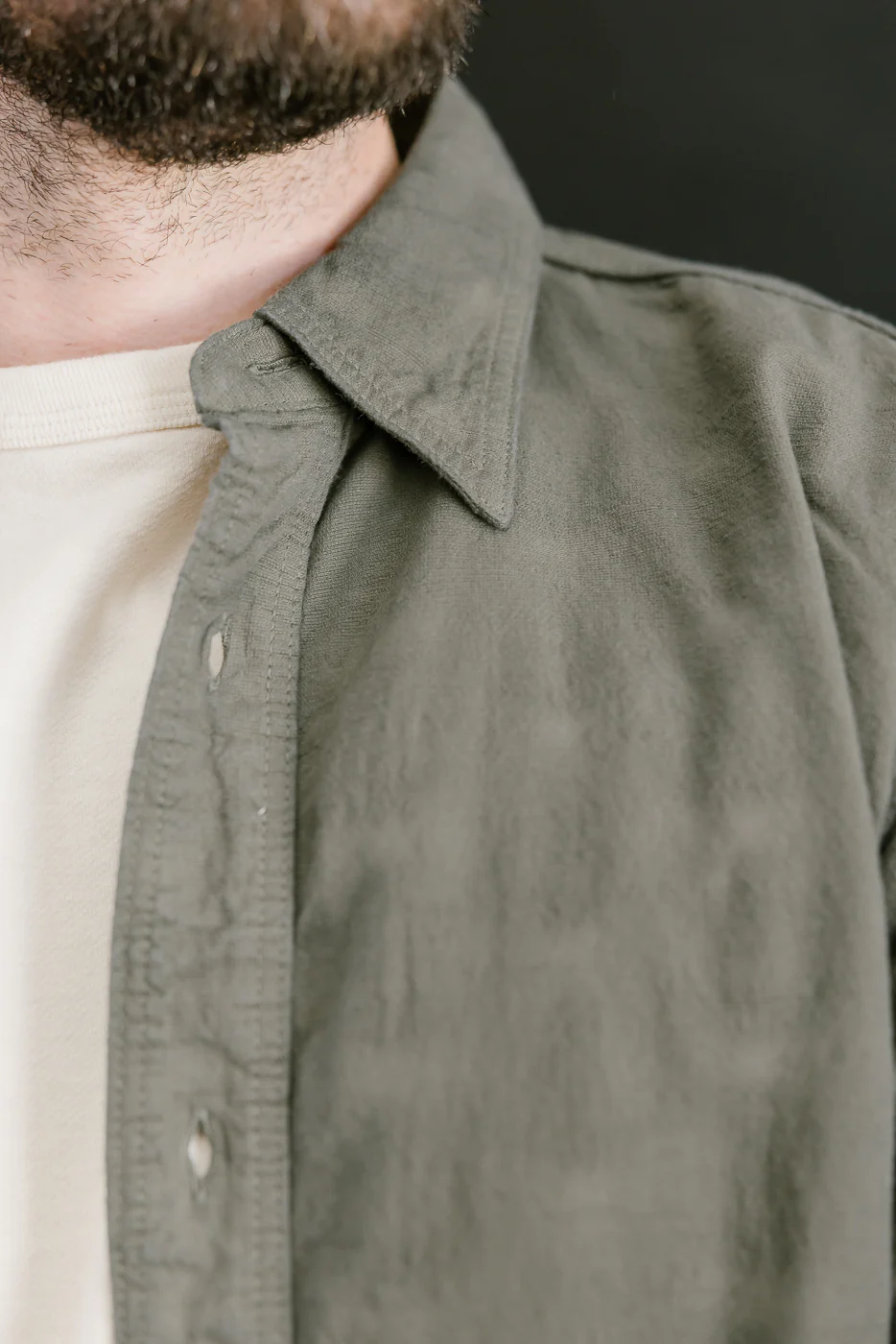 SSS25-ATW - "Tropical Weather Dobby" Shirt - Olive Green - Image 16