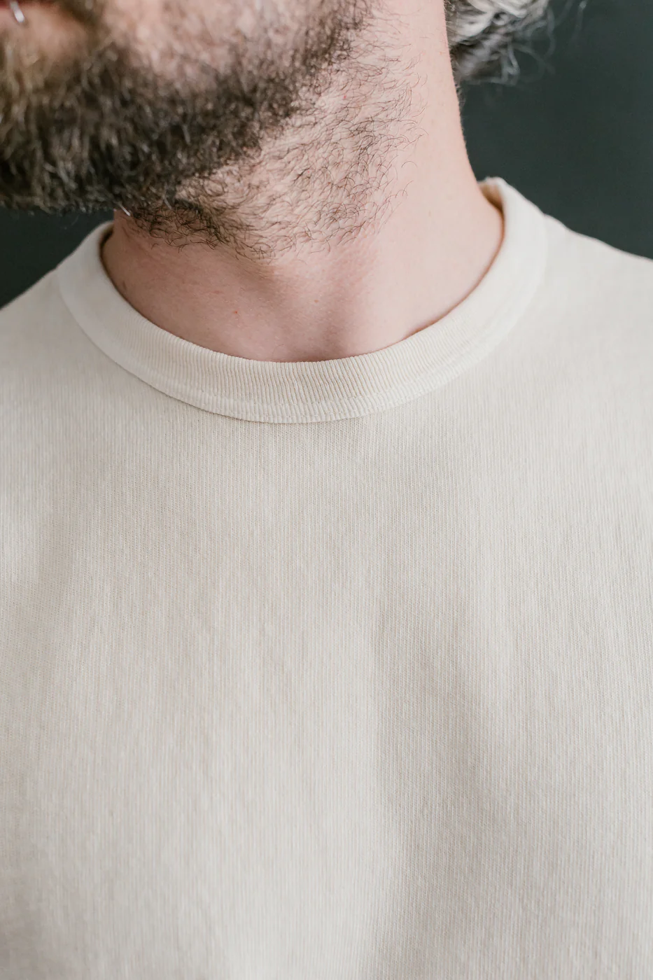 "Stand Wheel" Heavyweight Long Sleeve Pigment Dyed Tee - Cream - Image 17