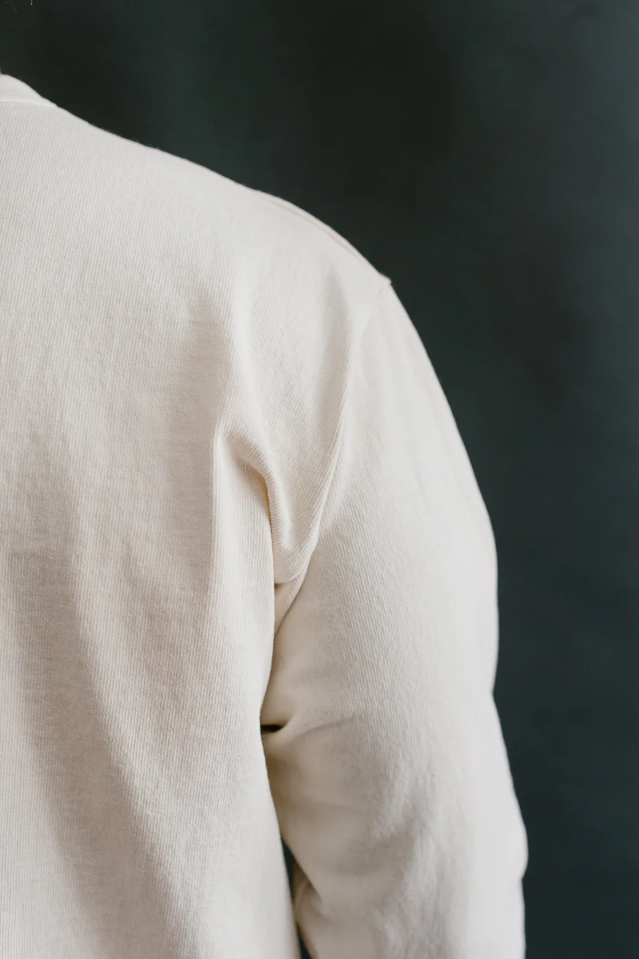 "Stand Wheel" Heavyweight Long Sleeve Pigment Dyed Tee - Cream - Image 18