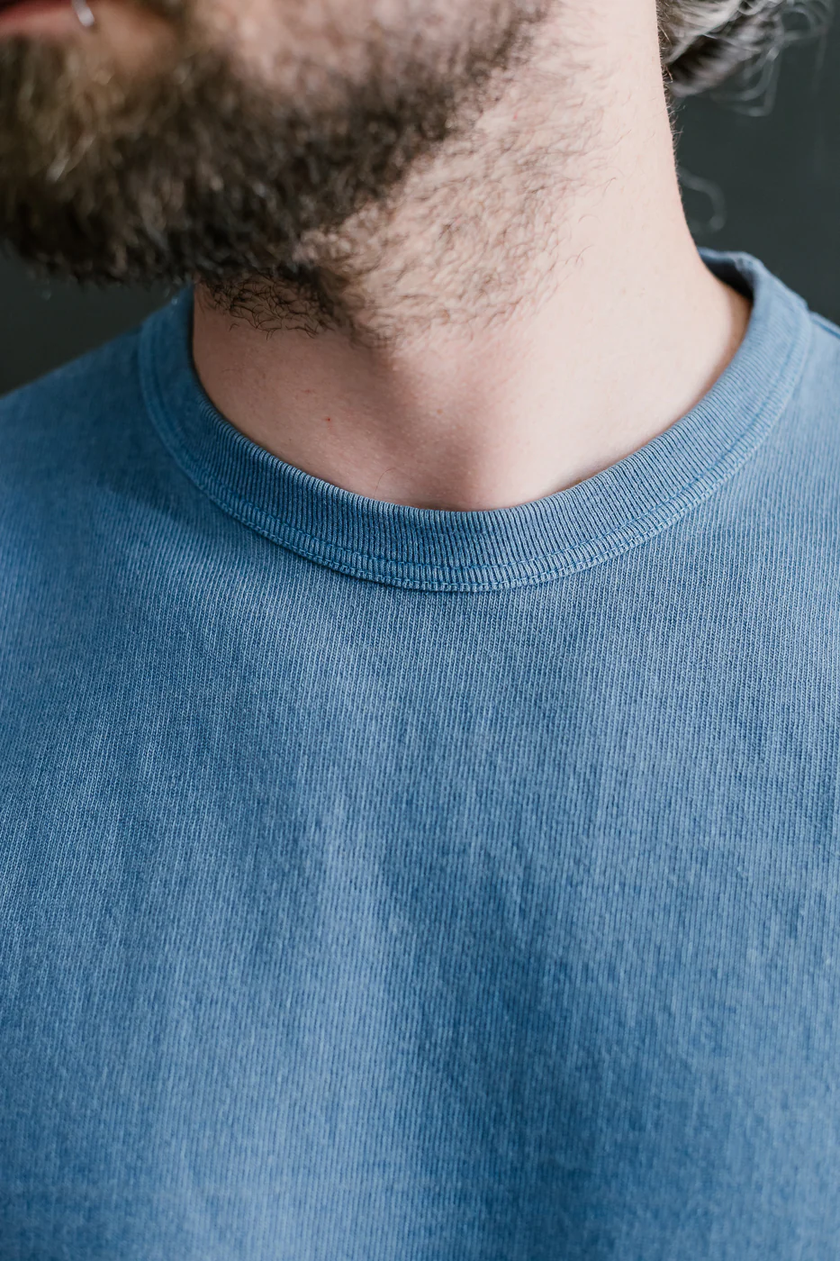 "Stand Wheel" Heavyweight Long Sleeve Pigment Dyed Tee - Light Indigo - Image 16