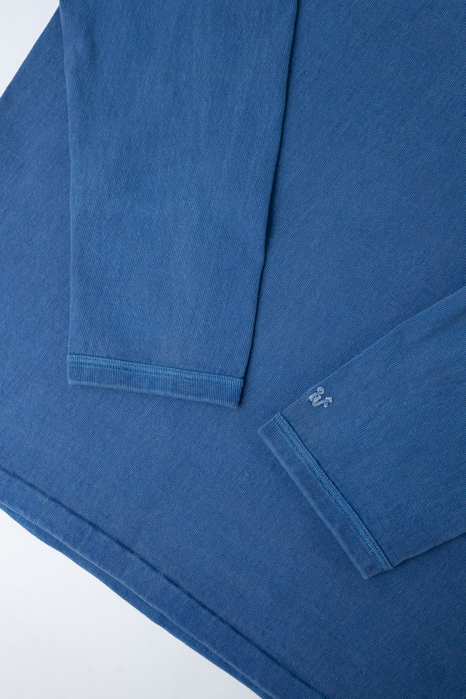 "Stand Wheel" Heavyweight Long Sleeve Pigment Dyed Tee - Light Indigo - Image 2