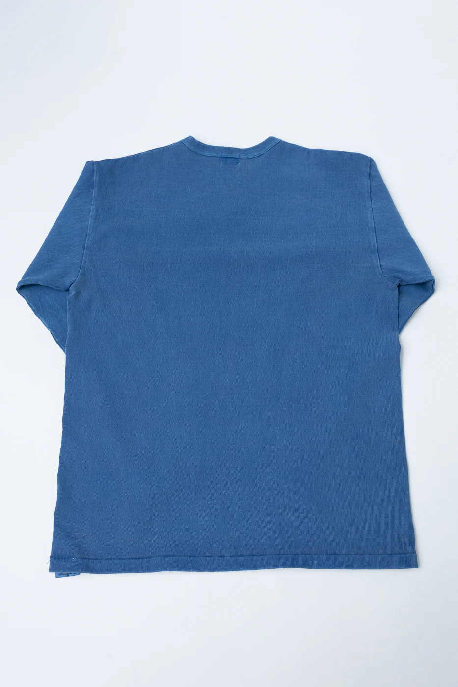 "Stand Wheel" Heavyweight Long Sleeve Pigment Dyed Tee - Light Indigo - Image 3