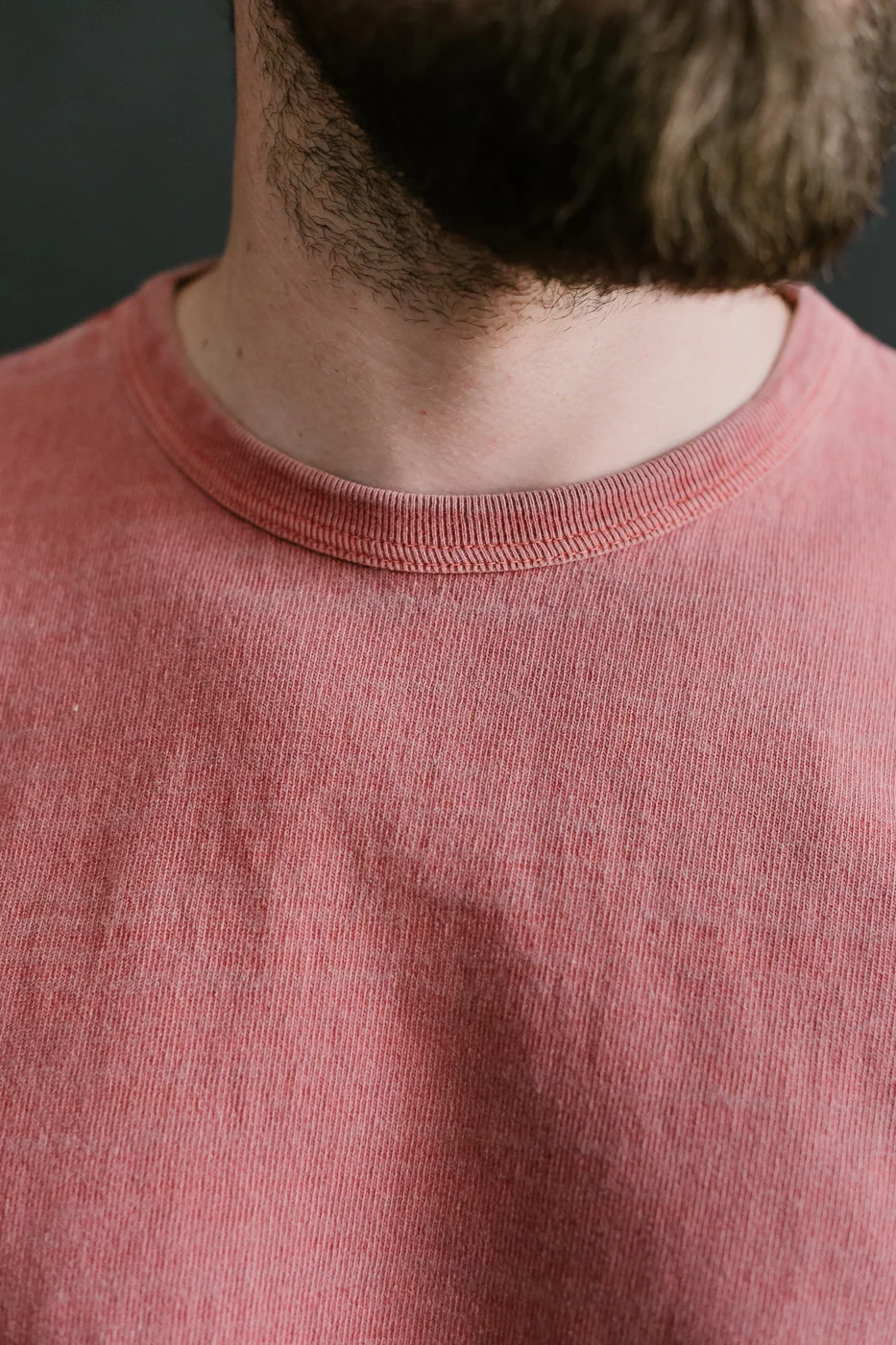 "Stand Wheel" Heavyweight Long Sleeve Pigment Dyed Tee - Red - Image 14
