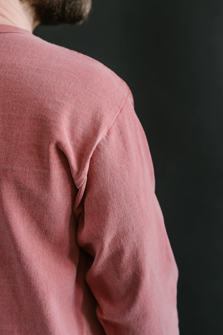 "Stand Wheel" Heavyweight Long Sleeve Pigment Dyed Tee - Red - Image 16