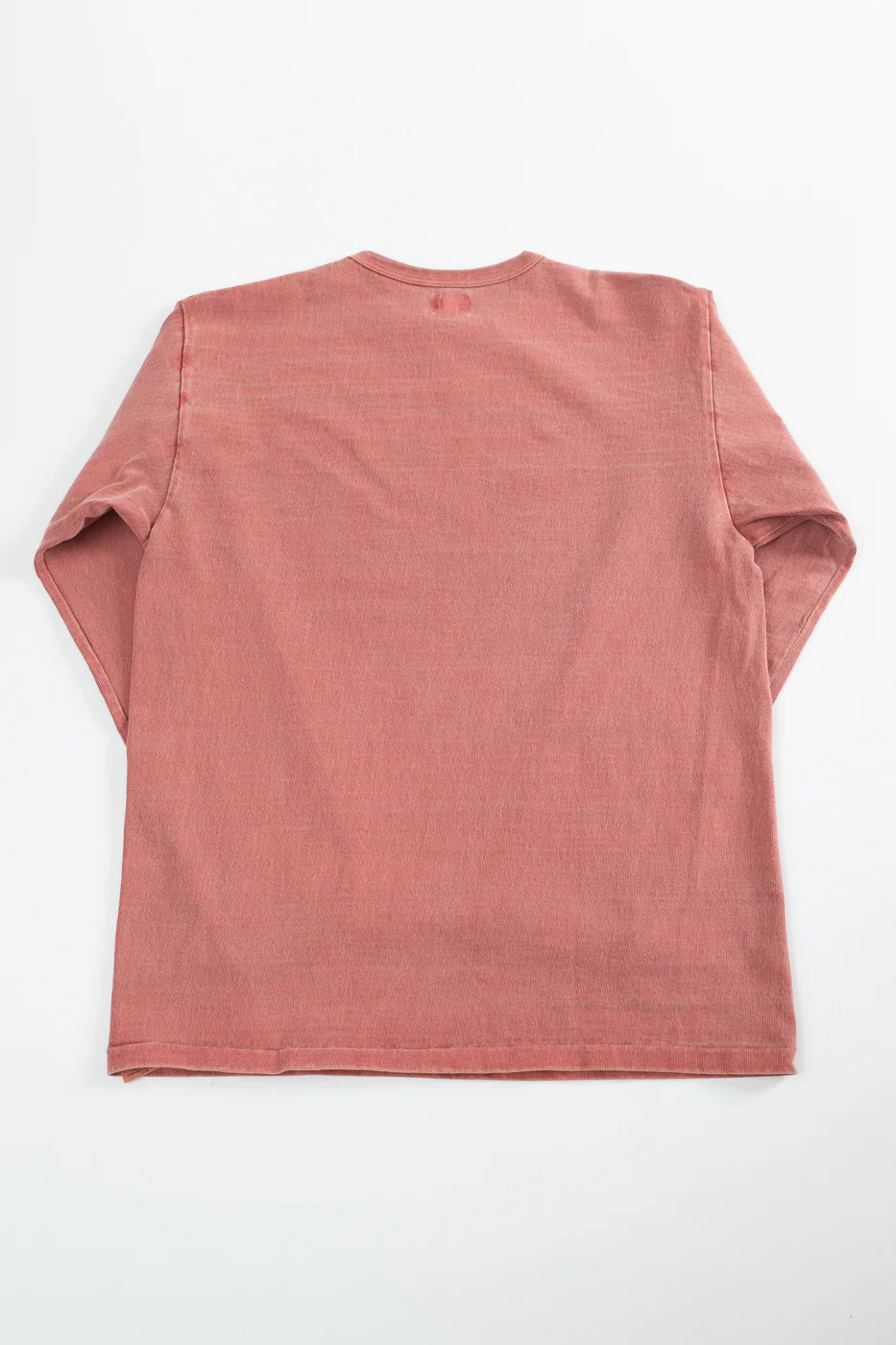 "Stand Wheel" Heavyweight Long Sleeve Pigment Dyed Tee - Red - Image 4