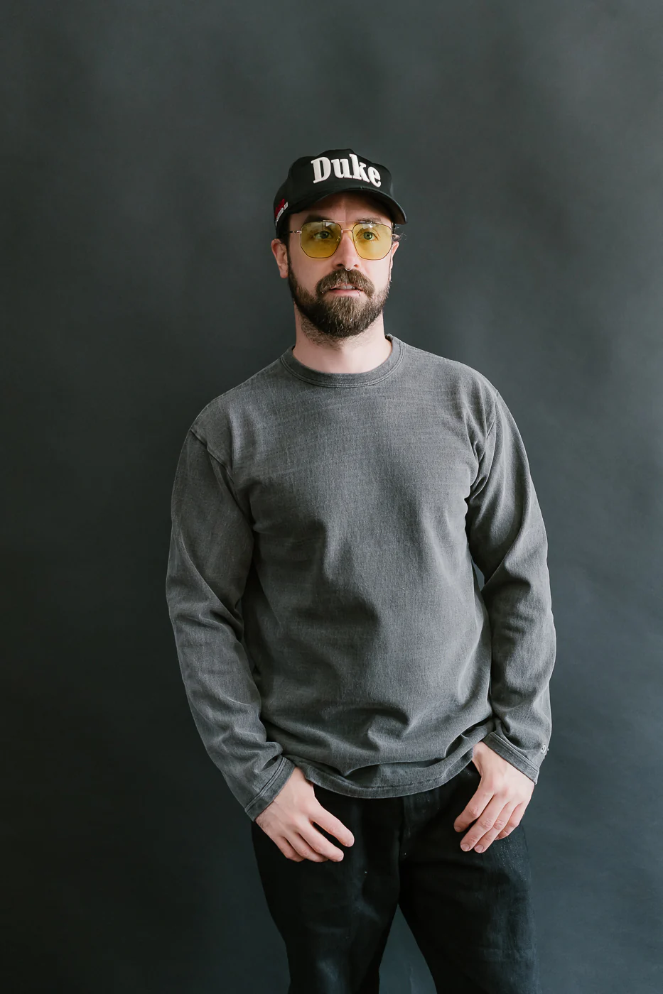 "Stand Wheel" Heavyweight Long Sleeve Pigment Dyed Tee - Sumikuro - Image 13