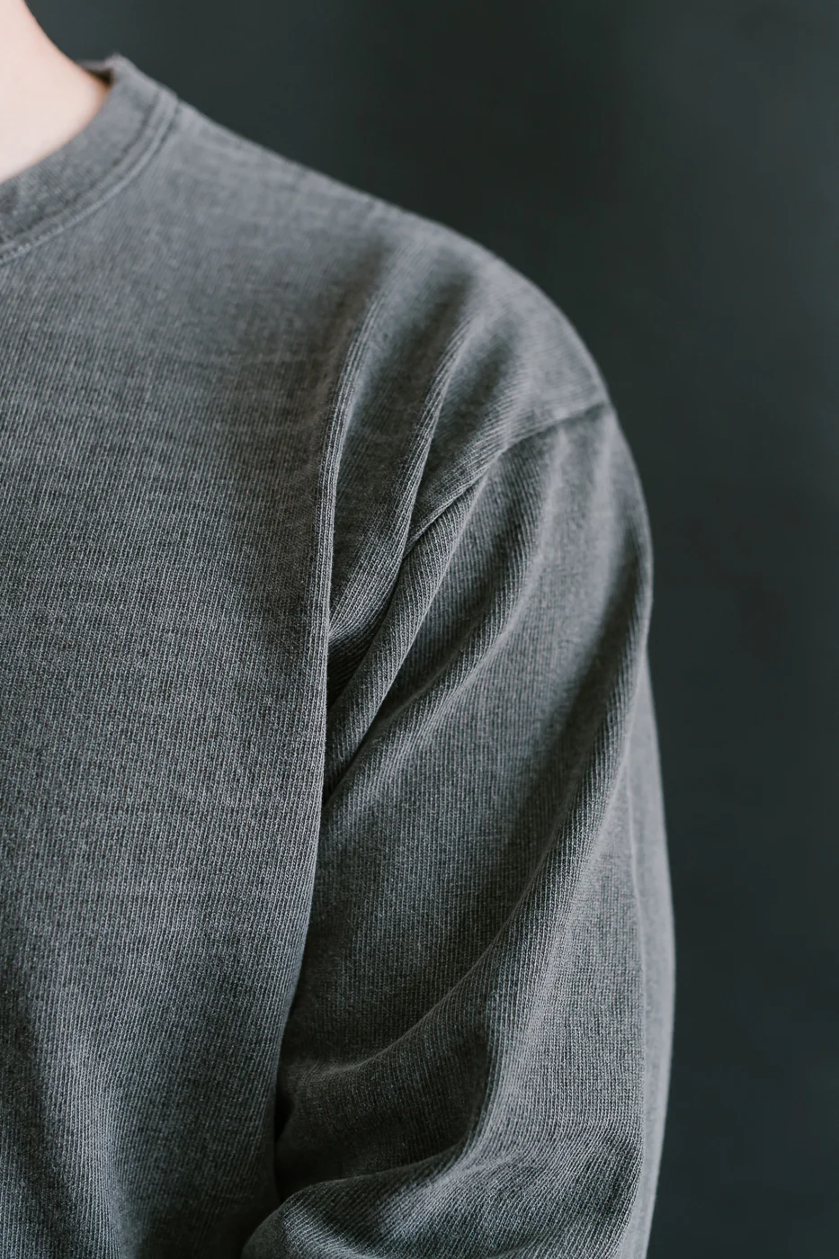 "Stand Wheel" Heavyweight Long Sleeve Pigment Dyed Tee - Sumikuro - Image 16