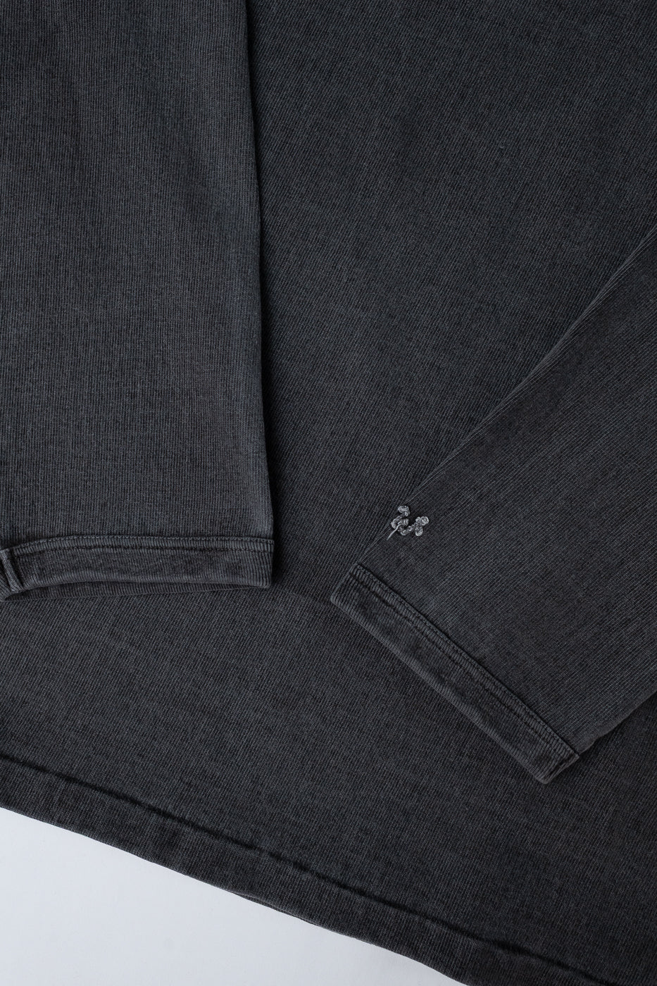 "Stand Wheel" Heavyweight Long Sleeve Pigment Dyed Tee - Sumikuro - Image 3